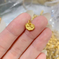 Pure 999 24K Yellow Gold Pendant Women 3D Gold Children Lock Necklace Pendant 1PCS