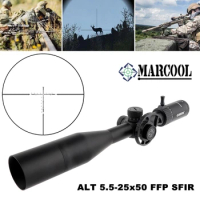 Marcool 5.5-25X50 Riflescope Ffp Spir Tactische Grote Handwiel Torentjes Jagen Optica Scoop Glas Dradenkruis Sluipschutter Zicht