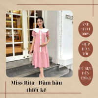 Đầm bầu bigsize dáng suông màu hồng pha trắng Đầm bầu công sở đuôi cá đủ size đến 120kg thiết kế bởi