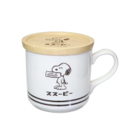 【Kamio】SNOOPY史努比 陶瓷馬克杯&amp;木製杯墊組 復古(餐具雜貨)