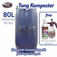 PROMO TONG KOMPOSTER MEDIUM 80L FREE BIO KOMPOS 1L DAN SPRAYER