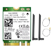 การ์ด WiFi, 8260 8260NGW, เสาอากาศ 2X8DB, 2.4G / 5Ghz, ความถี่ 867M, บลูทู ธ 4.2, โมดูลการ์ดไร้สาย N