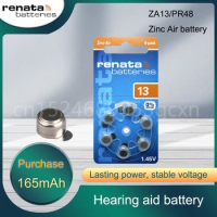 Renata Hearing Aid Batteries zinc-air battery A13 13A e13 ZA13 13 PR48 good quality