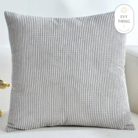 EvyThing Sarung Bantal Sofa Aesthetic Motif Kotak-kotak Kecil Timbul - Abu-abu, 40x40