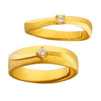 【元大珠寶】買一送一黃金戒指9999對戒 徜徉星畔(2.38錢正負5厘)