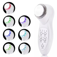 Ultrasonic Facial Beauty Massager 7 Colors LED Photon Therapy Skin Rejuvenation Face Lifting Anti Wrinkle Removal Device