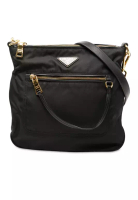 Prada 二手 Prada Tessuto 拉鍊斜背包