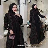 SHAFA DRESS - Gamis Kombinasi Terbaru Mewah / Gamis Jetblack Kombinasi / Gamis Kondangan / Gamis By 