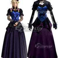 Game Final Cos Fantasy VII Remake Cloud Strife Girl Ver2 Cosplay Costume Dress Cloud Strife Ball Gown Women Halloween Suit