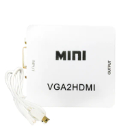 【百寶屋】VGA 轉 HDMI + Audio 影音轉換器(白)