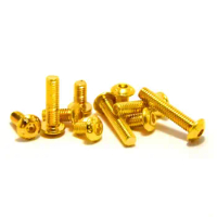 10Pcs M4 Allen Screw Hex Socket Half Round Head Screw Ti Gold Plated Golden Bolts 6/8/10/12/14/16/20/30mm Length