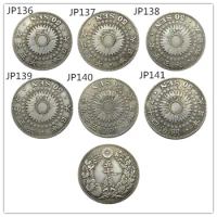 JP(136 -141)Japan Asia Taisho 1/2/5/6 Year Meiji 39/40 Year 50 Sen Silver Plated Coin Copy