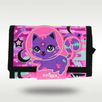 Australia Smiggle Original Children's Wallet Female Cartoon Cute Rose Red Space Cat Card Bag Clutch Bag 5 Inches