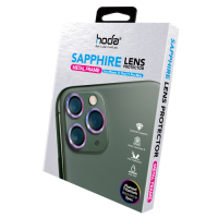 hoda iPhone 11 Pro/11 Pro Max 三鏡款 藍寶石金屬框鏡頭保護貼-燒鈦款
