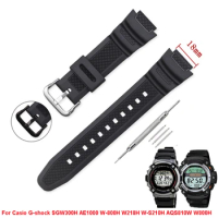 Watch Band For Casio G-shock SGW300H AE1000 W-800H W218H W-S210H AQS810W W800H Pin Buckle Strap Watch Black Wrist Bracelet