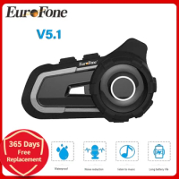 EuroFone S2 Motorcycle Helmet Intercom Bluetooth-Compatible Headsets Riders 1.2KM FM Radio Universal Pairing Interphone
