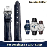 High quality Crocodile Leather Watchband 19mm 20mm 21mm For Longines L2 L3 L4 Masters COLLECTION Watch Belt Bracelet men Strap