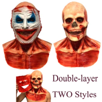 Halloween Double-layer Ripped Mask Bloody Horror Demons Evil Latex Mask Scary Cosplay Party Masks