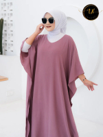 GAMIS KAFTAN TERBARU PREMIUM LD 140 PB 145 GAMIS KAFTAN CRINKLE - TH COLECTION Renda Dress Wanita Pa