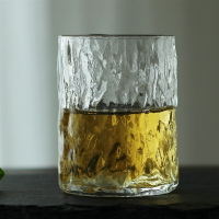 日式樹紋杯玻璃水杯茶杯 簡約洋酒杯威士忌杯日本錘紋ins網紅啤酒