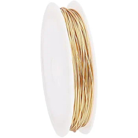 18K Gold Plated Copper Wire 20 Gauge Jewelry Wire 0.8mm Craft Wire Golden Beading Wire Tarnish Resistant Wire for DIY Crafts