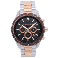 Michael Kors 戰士榮耀美式風格計時腕錶-黑+玫瑰金-MK8913