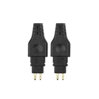 2 Pcs Mini Earphone Cable Pin Audio Headphone Jack Plug Connector for Sennheiser HD650 HD600 HD580 HD25 Black