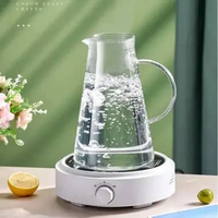 GIANXI Set Teko Gelas Kaca Kopi Teh - Elegan dan Fungsional, Tahan Panas, 1.8L IH Gray