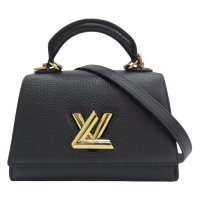 【二手名牌BRAND OFF】LOUIS VUITTON LV 路易威登 黑色 牛皮 Twist One Handle BB 兩用包 M59091