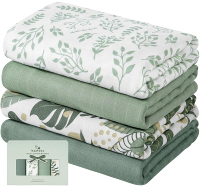 Yoofoss Muslin Swaddle Blankets 4-Pack Receiving Blankets for Baby Boys and Girls 47 x 47 Inches Bab