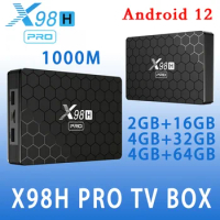 Newest 1000M X98H Pro Smart TV Box Android 12 Allwinner H618 Quad Core 4K 6K Media Playe Dual Wifi BT5 AV1 64GB Set Top Box