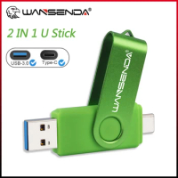 WANSENDA USB 3.0 Type C Thumb Drive 512GB Flash Drive 256GB Pen Drive for Type-C/PC 128GB 64GB 32GB 16GB Cle USB Memory Stick