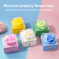 Rose Flower Jewelry Box New Macaron Color Series Flower Box Jewelry Packaging Box In Stock Wholesale