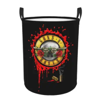 Heavy Metal Guns N Roses Bullet Logo Laundry Hamper Large Storage Basket Kids Nursery Toy Organizer
