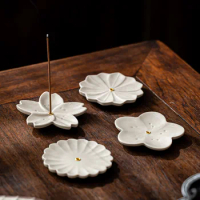 Creative classical ceramic thread incense stand indoor Zen sleeping incense burner agarwood incense flower dish pedestal