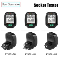New Generation Full Screen Socket Tester Ground Zero AC Voltage Tester 30V-250V RCD Test Plug Polarity Phase Check EU/US/UK