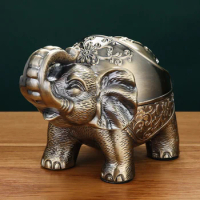 European style elephant ashtray living room fashionable creative fly ash prevention cute with cover
