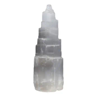 Natural large Selenite tower Electric Lamp Quartz Crystal Gem Healing purifying air Minerals Specimen Home Decoration