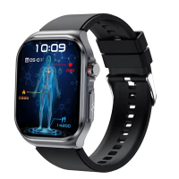 Jam Tangan Pintar, ET585, Gred Perubatan, dengan PPG dan ECG, Pengukuran Oksigen Darah Inframerah, P