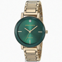 【ANNE KLEIN】ANNE KLEIN安妮克萊恩女錶型號AN00361(藍綠錶面金色錶殼金色合金錶帶款)