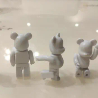 100% Bearbrick White Building Blocks Bear PVC Action Figure Toys Decoration Models