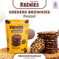 KRENIES (KREKERS BROWNIES) - CEMILAN MANIS CRISPY BROWNIES KERING VARIAN PEANUT 60GR