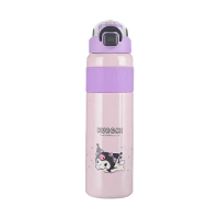 【BEDDY BEAR 杯具熊】BEDDYBEAR酷洛米雙飲保溫健身運動水壺 316不鏽鋼保溫杯 吸管杯 900ml(KUROMI)