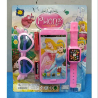 Mainan Anak Hp Music + kecamata + jam Free Baterai Karakter Berby / Ben 10