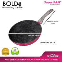 Wok 28 cm keramik Super PAN BOLDe Black PINK