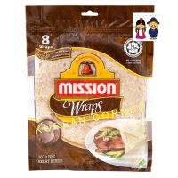 Mission Wrap Wholegrain มิชชั่น แผ่นแป้ง ธัญพืช โฮลเกรน สำหรับทำ เบอริโต้ พิซซ่าแป้งบาง ทาโก้ halal