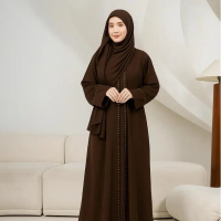 Gamis Abaya hitam turkey modrn remaja amalia abaya ceruty aksen payet mutiara abaya hitam mewah
