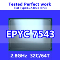 EPYC 7543 CPU 32C/64T 256M Cache 2.8GHz SP3 Processor for LGA4094 Server Motherboard System on Chip (SoC) 100-000000345 1P/2P