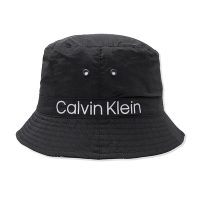 Calvin Klein CK 熱銷刺繡文字兩面漁夫帽-黑色