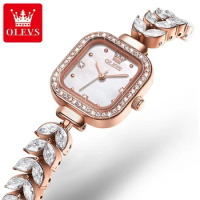 OLEVS 9987 Quartz Fashion Watch Gift Square-dial Stainless Steel Watchband